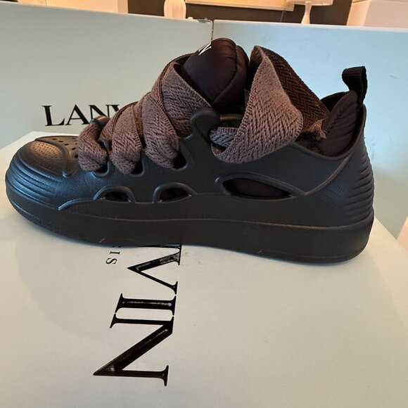 Lanvin Paris Men\'s Molded Rubber Curb Sneaker Shoe, Anthracite, 40 main image 13